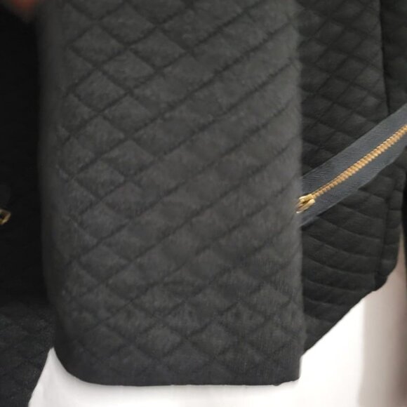 Wet Seal Large Black Blazer Quilted Open faux pockets long sleeves Junior EUC - Picture 4 of 6